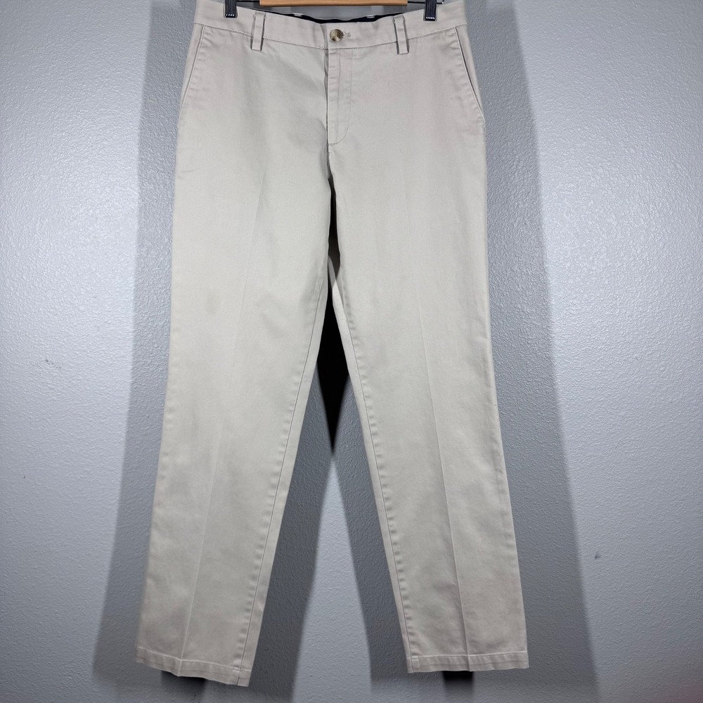 Dockers Mens 32x34 Flex Comfort Straight Fit Khaki‎ Chino Pants Tan Flat Front